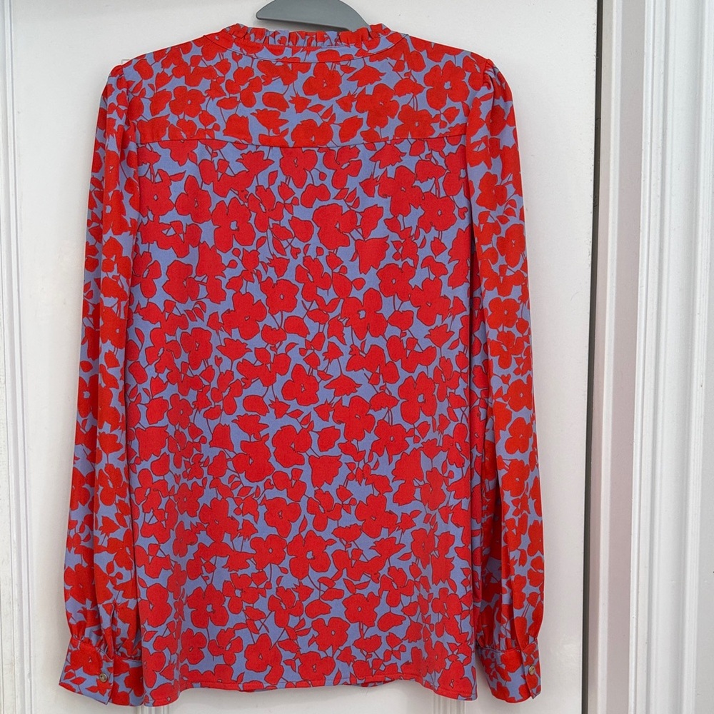 Ann Taylor Red Floral Blouse - Picture 3 of 4